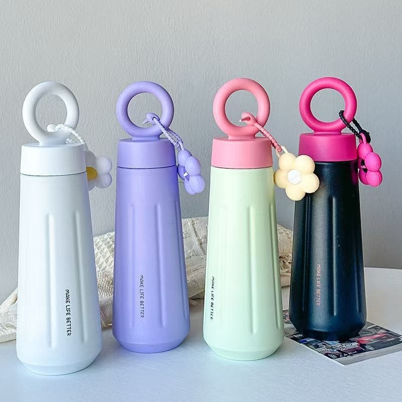 New high-looking creative petal cup 316 stainless steel thermos cup cute portable sports handle goddess cup