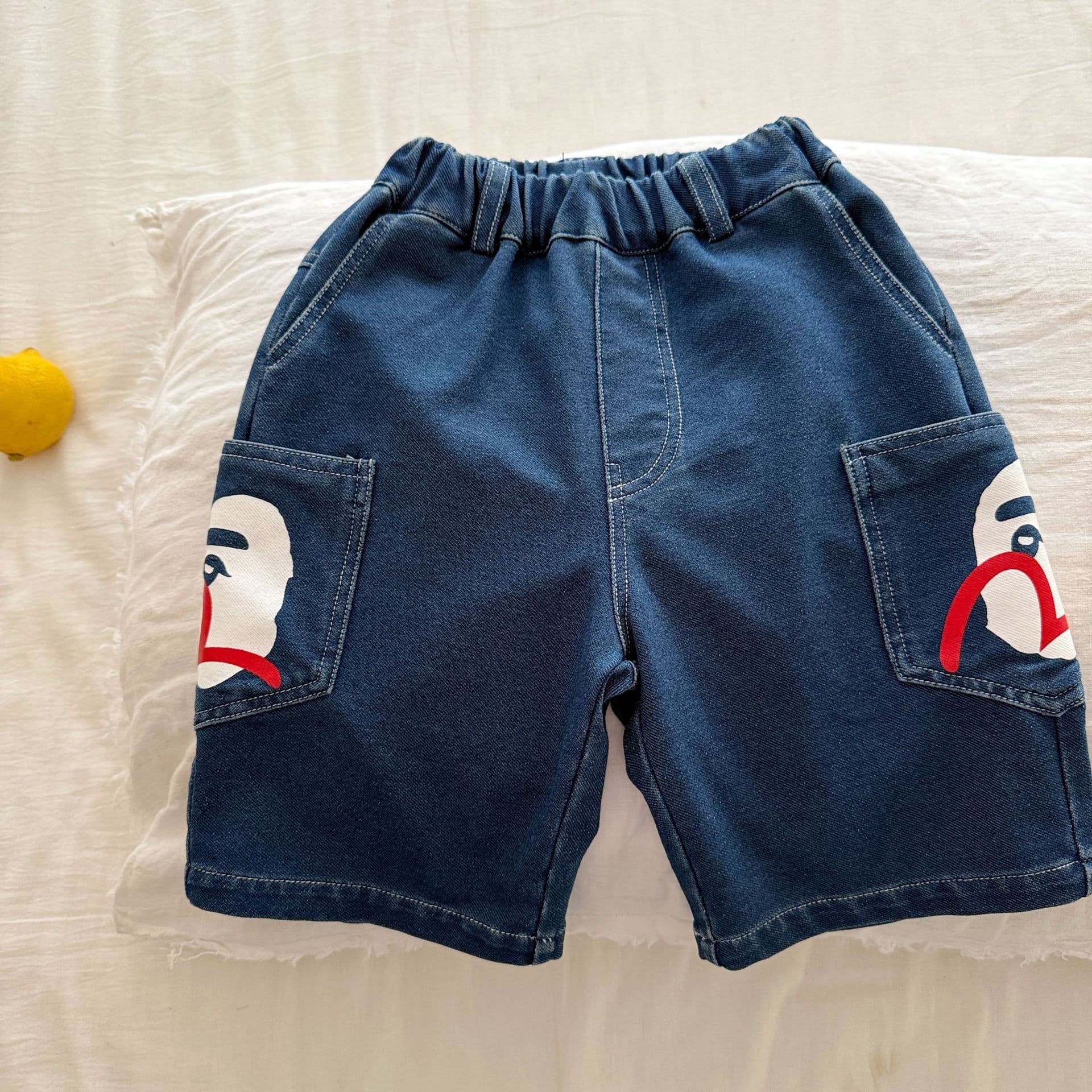 Children's Knitted Jeans 2026 Spring New Arrival Boys Pants Summer Mid-Length Shorts Girls Short Jeans