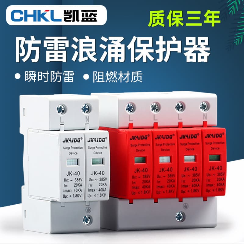 Factory direct supply surge protector 4P power supply lightning protector household 2P arrester surge switch protector wholesale