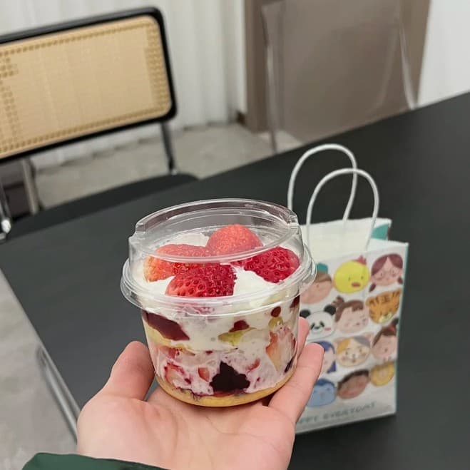 Clear Mini Mousse Cake Box Round Pudding Panna Cotta Cup Tiramisu Dessert Yogurt Soy Milk Packaging Box