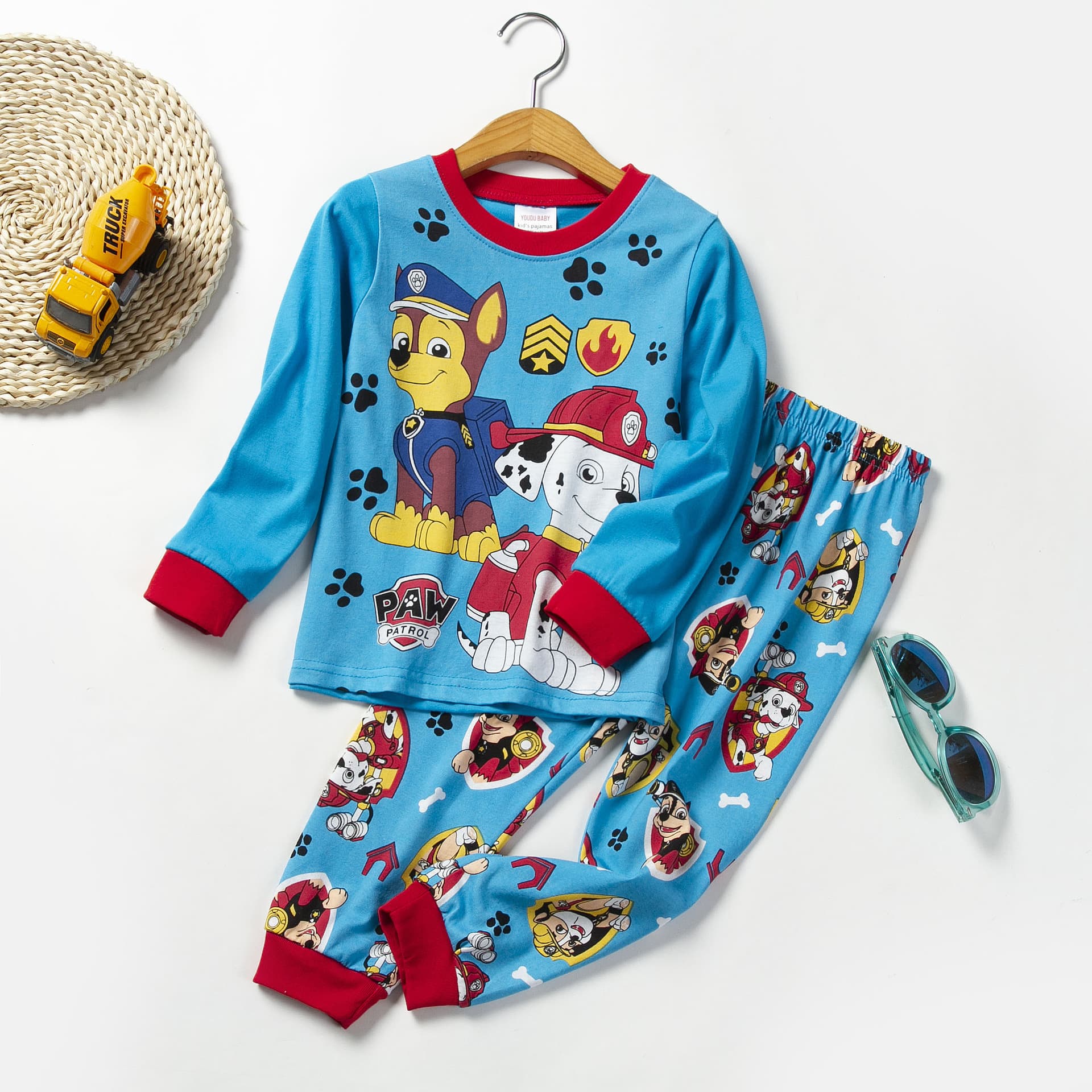 New Children's Cartoon Long-Sleeved Pajama Set for Boys, Homewear Innerwear Sleepwear