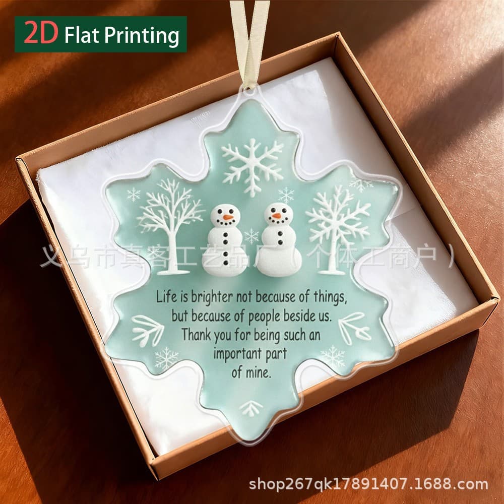 Cross-border New Snowflake Friendship Ornament, Acrylic Hanging Decor in Snowflake Shape