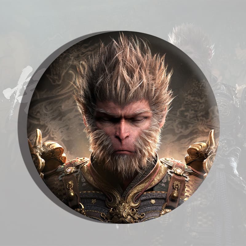 Black Myth Game Peripheral Badge Monkey King Monkey King Monkey King Tinplate Backpack Pendant Badge Ready in Stock