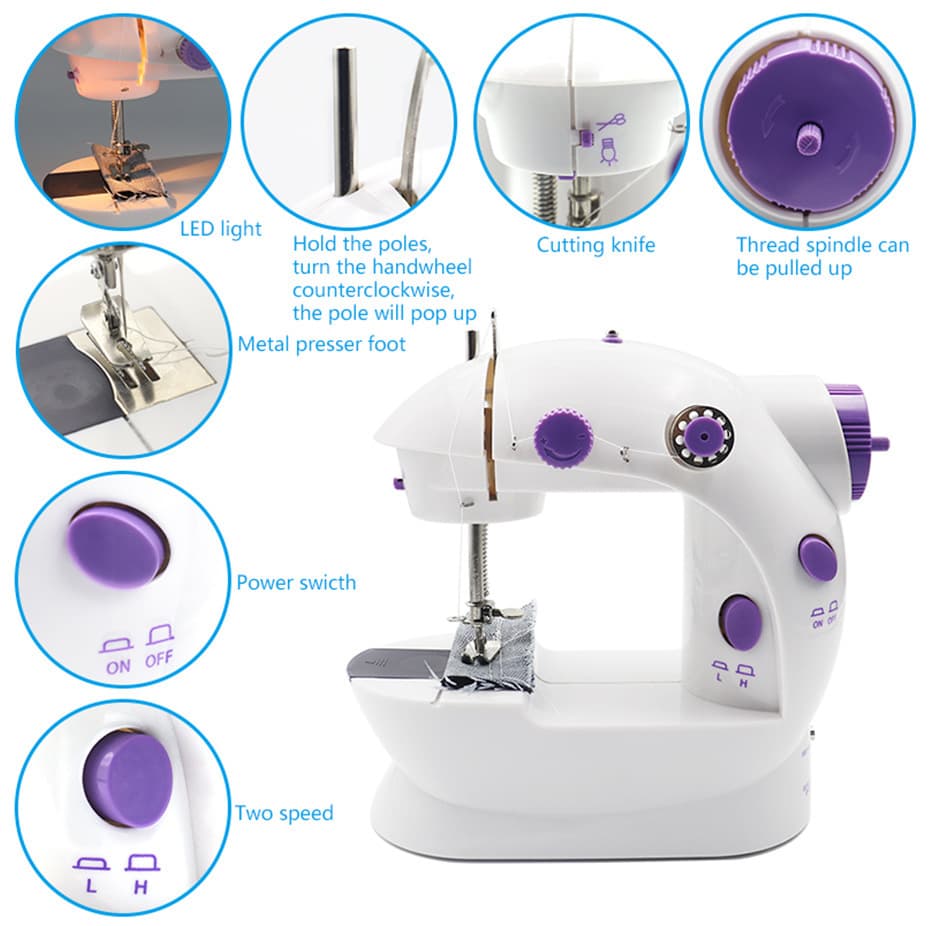 Cross-border 505 Mini Sewing Machine Household Electric Sewing Machine Small Automatic Sewing Machine Desktop Wholesale Bulk
