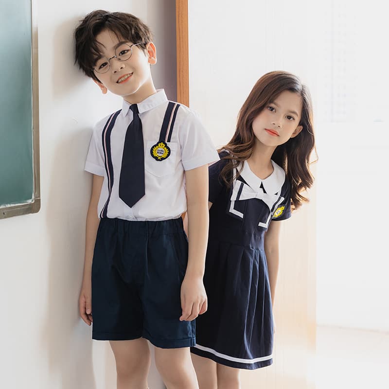 Children's school uniforms, summer clothes, primary school students' college style clothes, kindergarten uniforms wholesale, boys' casual short-sleeved suits