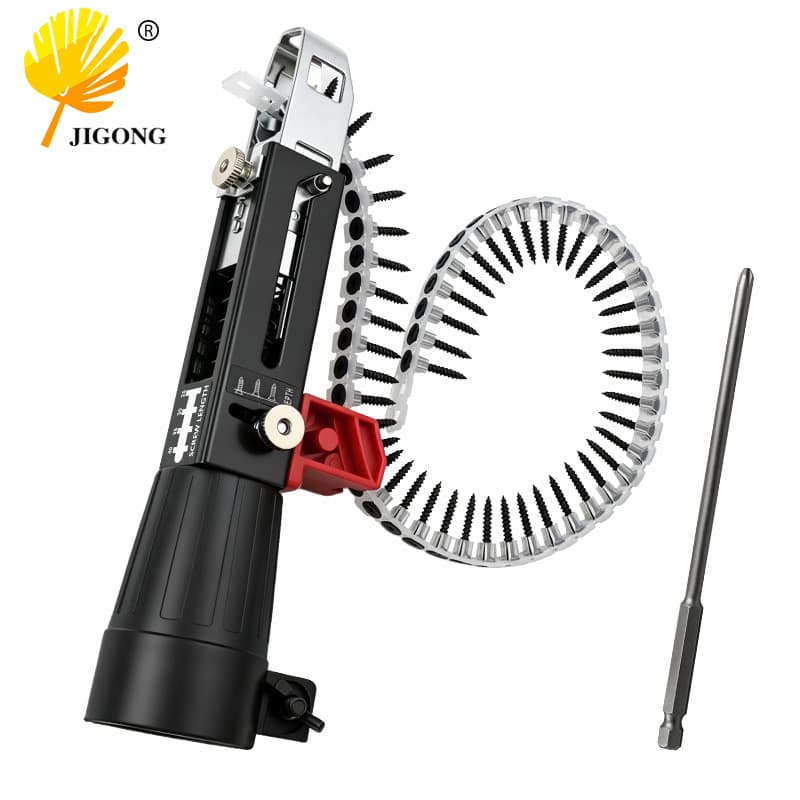 Automatic Screw Feeder Electric Screwdriver Chain Screw Gun Head Drywall Self-Tapping Bit for Woodworking Decoration