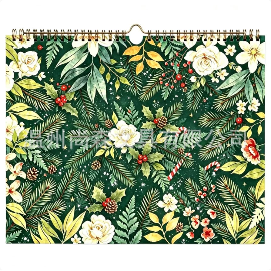 2027 English Foreign Trade Wall Calendar Holiday Floral Monthly Calendar European American Style YO Metal Coil Binding