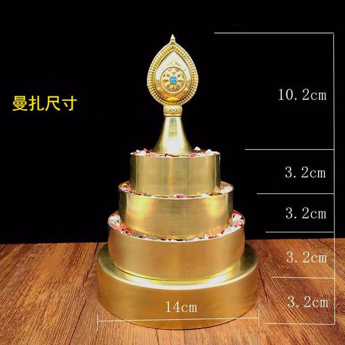 Tibetan Buddhist ritual implements, pure brass mandala plate, for home use, mandala plate, small size.