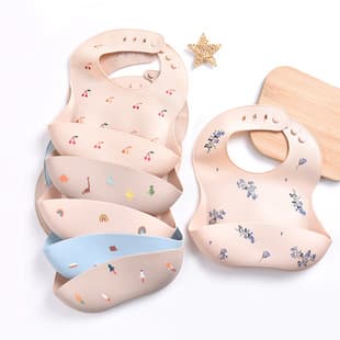 Baby Bib Waterproof Feeding Bib Silicone Super Soft Drool Bib Toddler Kids Anti-Stain Tool