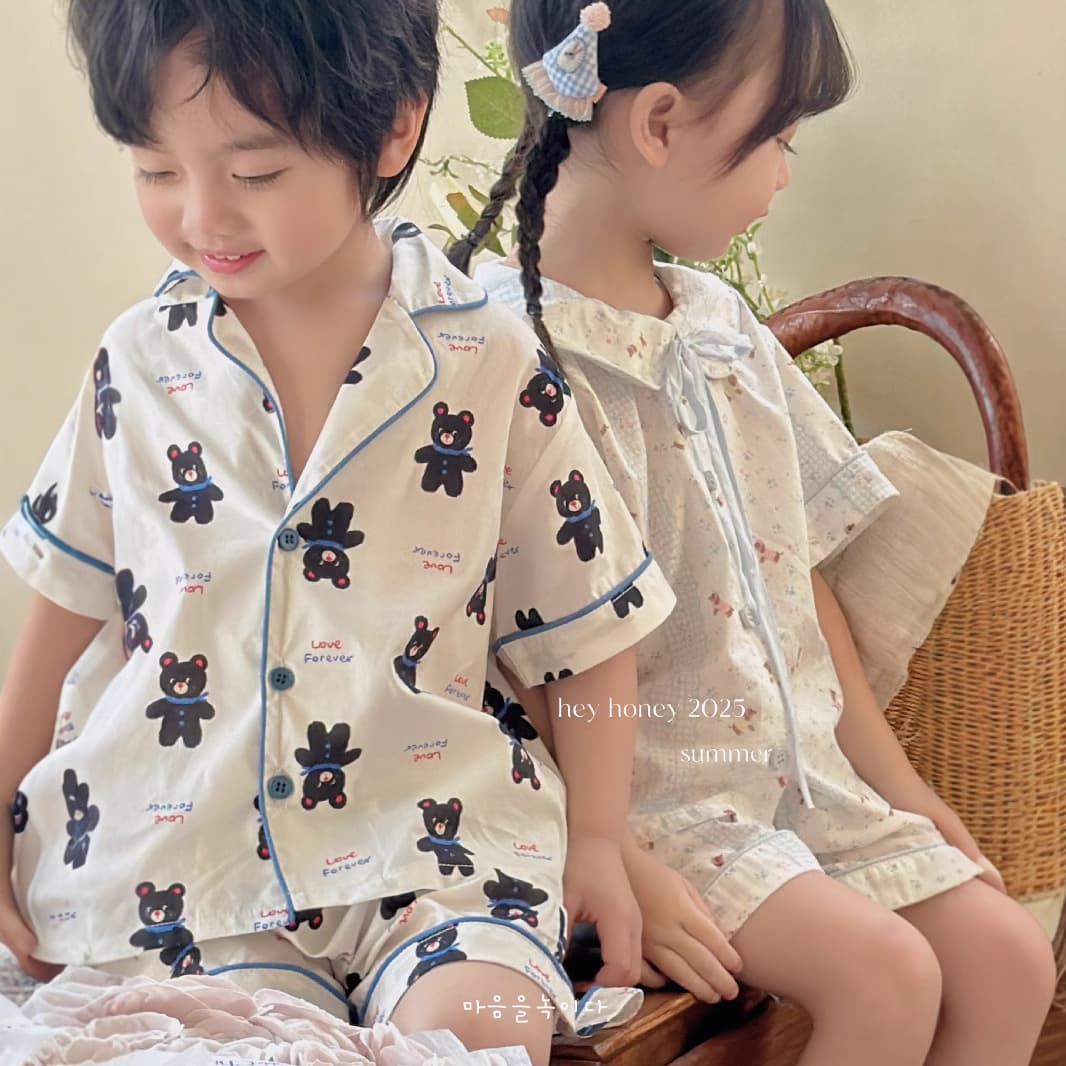 HeyHoney Parent-Child Summer Kids Loungewear Set Boys Girls Cute Cartoon Stylish Pajamas