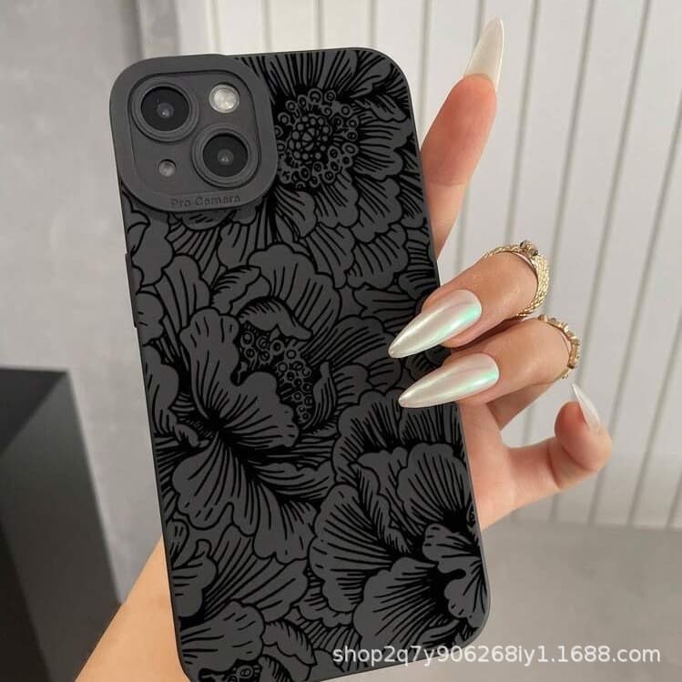 Sketch flower suitable for Apple 15PROMAX mobile phone case iphone11/12/13/14/16 protective cover 7/8XSM