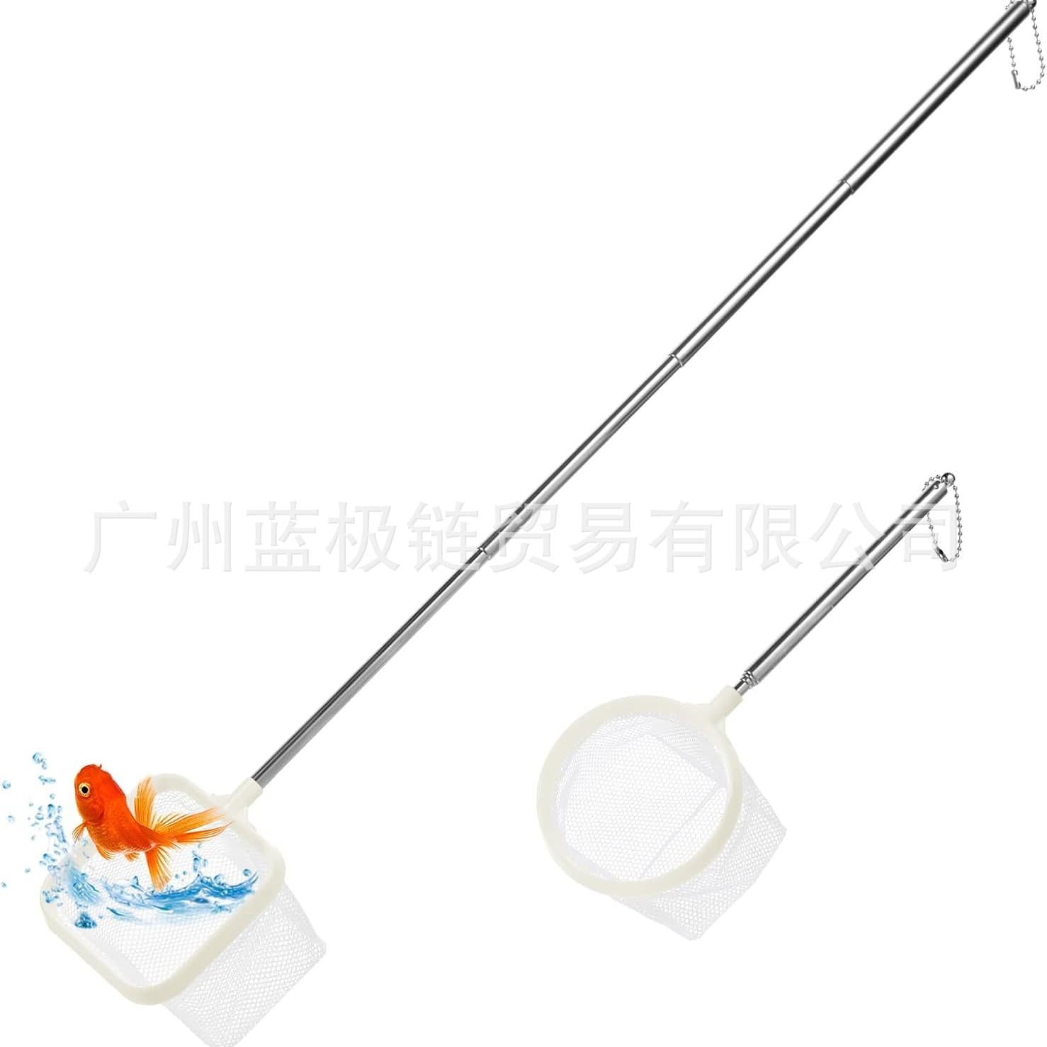 Cross-Border Bestseller Fish Net for Fish Tank, Fine Mesh Aquarium Net with Retractable Stainless Steel Handle