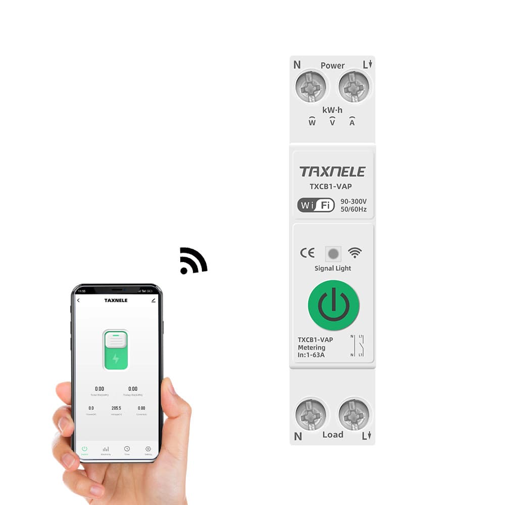 Taixin Cross-border Tuya WiFi Smart Overload Circuit Breaker Switch with Mobile Remote Control and Timer