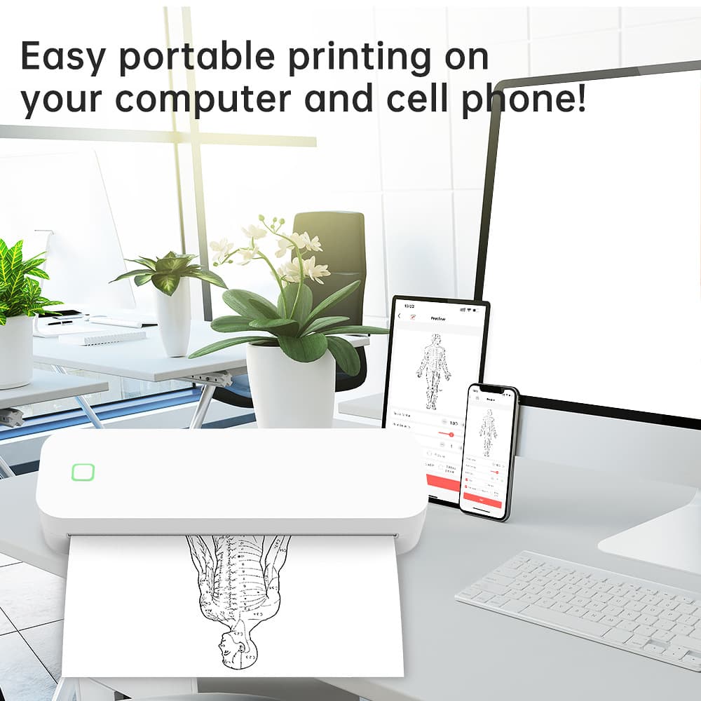 Cross-border Bluetooth Wireless A4 Thermal Printer Factory AI Solution Inkless Document Exam Paper Thermal Printer Wholesale