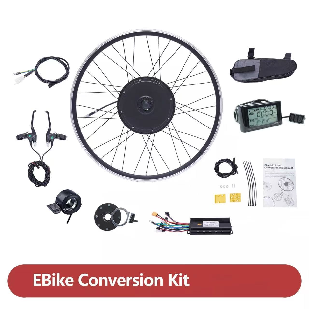 Mountain Bike Electric Conversion Kit 48V 1000W Ebike Kit Rear Drive Compatible with 52V
