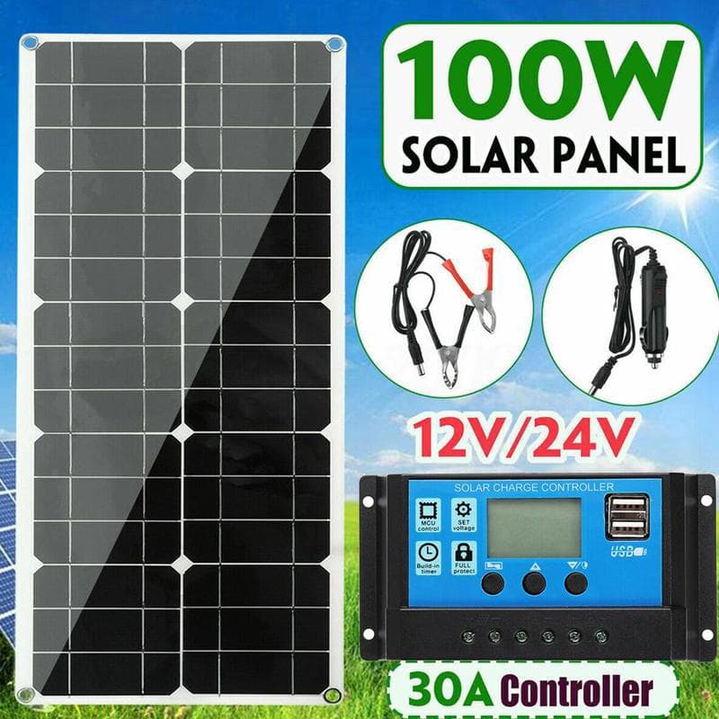 Cross-border Exclusive 30W Solar Panel 18V Photovoltaic Module with 10/20/30/40/50/60A PWM Controller for Emergency