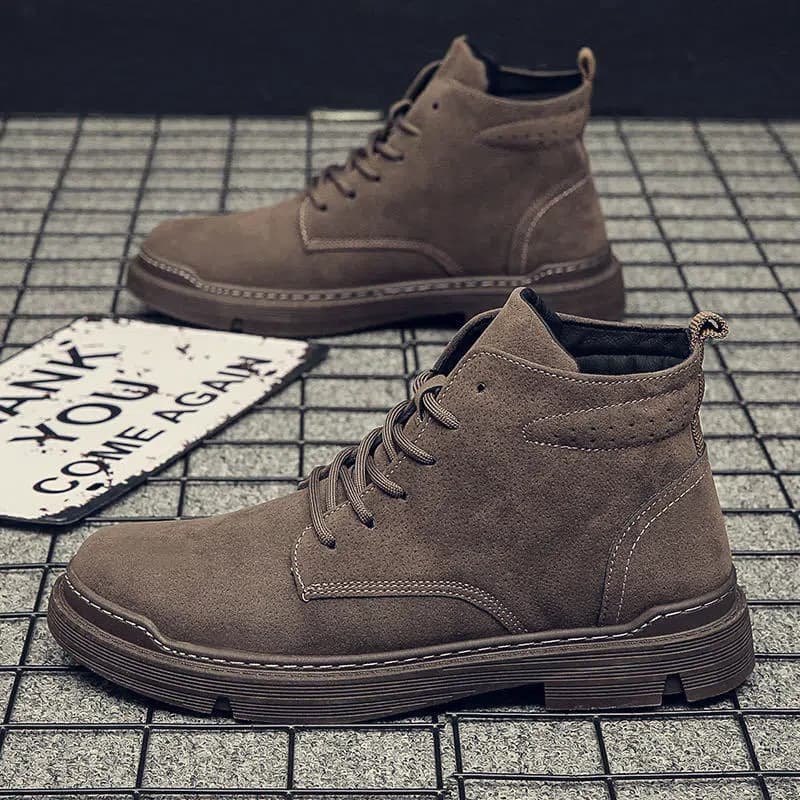 Martin Shoes New Autumn/Winter Men's High-Top Work Boots Combat Boots Korean Style Trendy Men's Boots British Casual Versatile Men's Shoes
