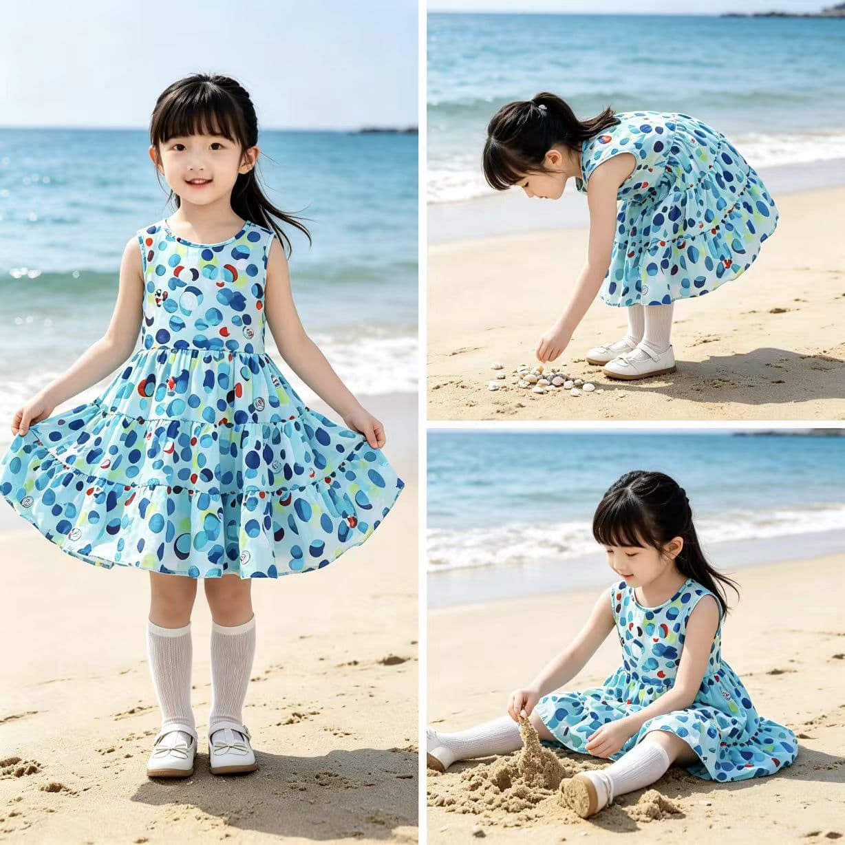 Summer Girls Dress Children's Vest Dress Bohemian Sleeveless Princess Dress Wholesale Bohemian Style