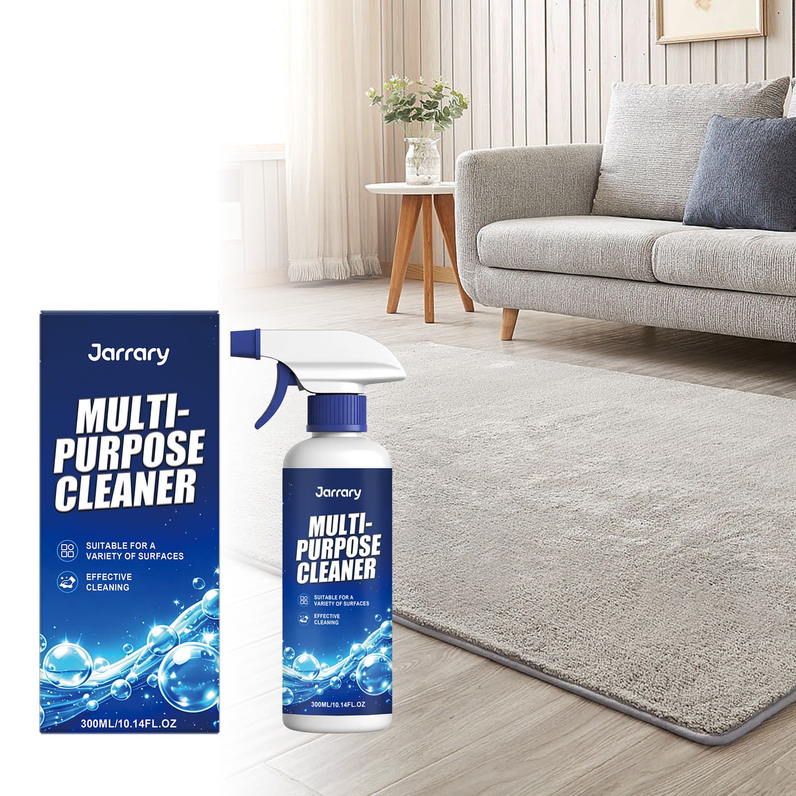 Jarrary Multi-Purpose Carpet Cleaning Spray Gentle and Easy Foam Cleaner for Fabric Items