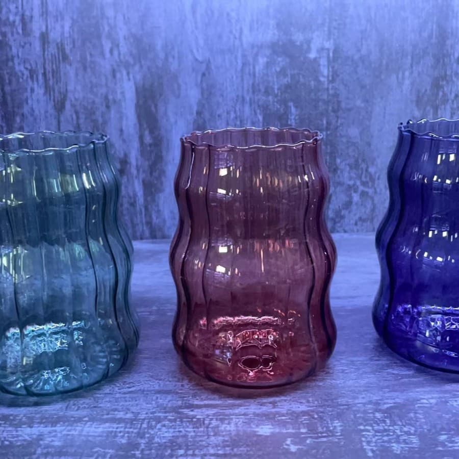 Cloud Cup Coffee Glass Cup with Straw Borosilicate Juice Cup Spiral Cup Chubby Cold Drink Cup Milk Tea Cup