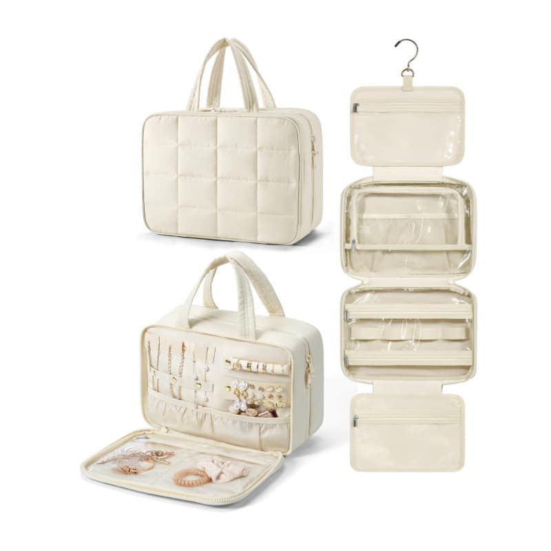 Large Capacity Travel Toiletry Bag Cosmetic Bag Handbag Storage Organizer Urban Simple Nylon Material Pure Color Breathable
