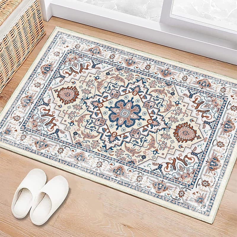 Dove Velvet Carpet Washable Bottom Entry Door Mat Home Short Plush TPR Non-Slip Foot Mat Foldable Hallway Rug