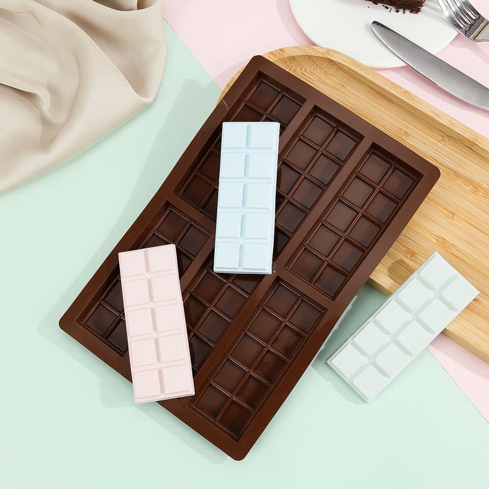 Best-selling 6-Cavity Large Chocolate Mold, Food-Grade Silicone Baking Mold for Jelly, Energy Bars, and Waffle Cookies