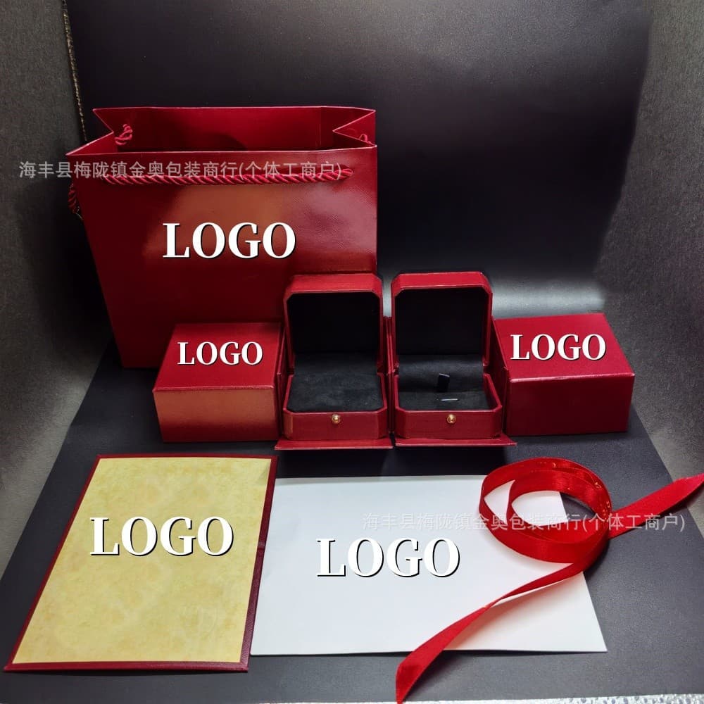 New Kajia red jewelry packaging box ring necklace CA counter jewelry box high-end gift box manufacturer wholesale