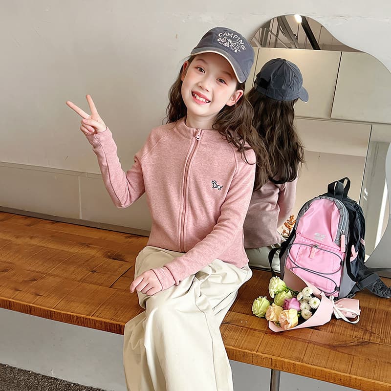 Girls Slim Jackets Children's Style Cardigans Big Children's Sports Tops Girls Trendy 2026 Spring and Autumn New Style