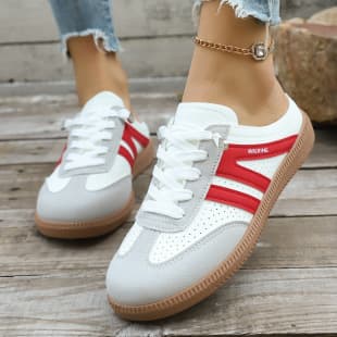 Cross-border Large Size Open-Toe Half Slippers for Women, 2026 Summer New Style Casual Slip-On Lazy White Shoes Wholesale