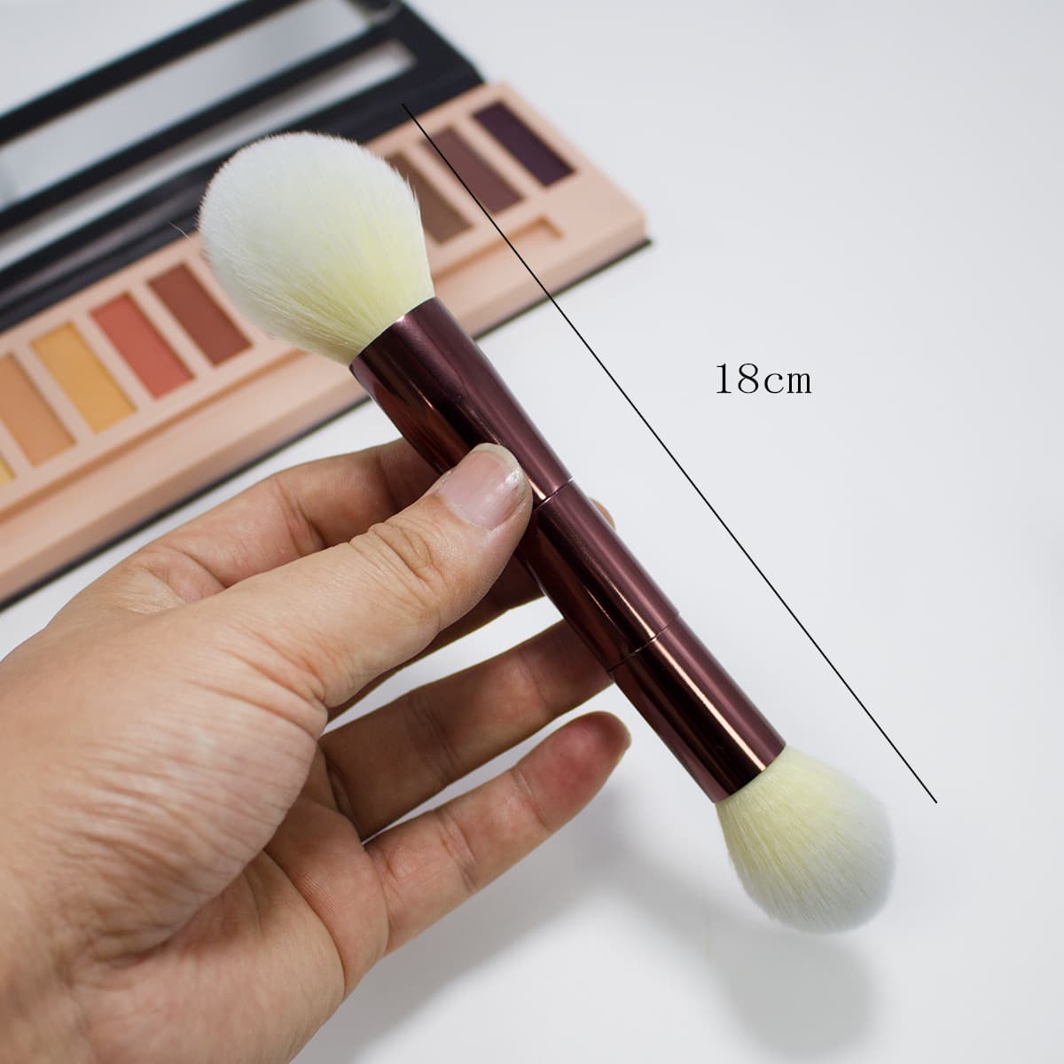 New Brown Dual-Ended Makeup Brush Flame Powder Brush Loose Powder Brush Makeup Tool Blush Brush Foundation Makeup Brush