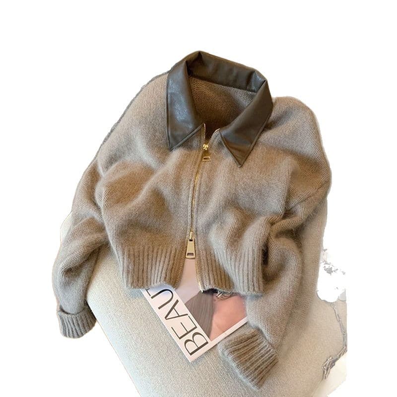 Lazy Style Soft Knit Cardigan Sweater for Women 2025 New Autumn Winter High-End Red Top Versatile