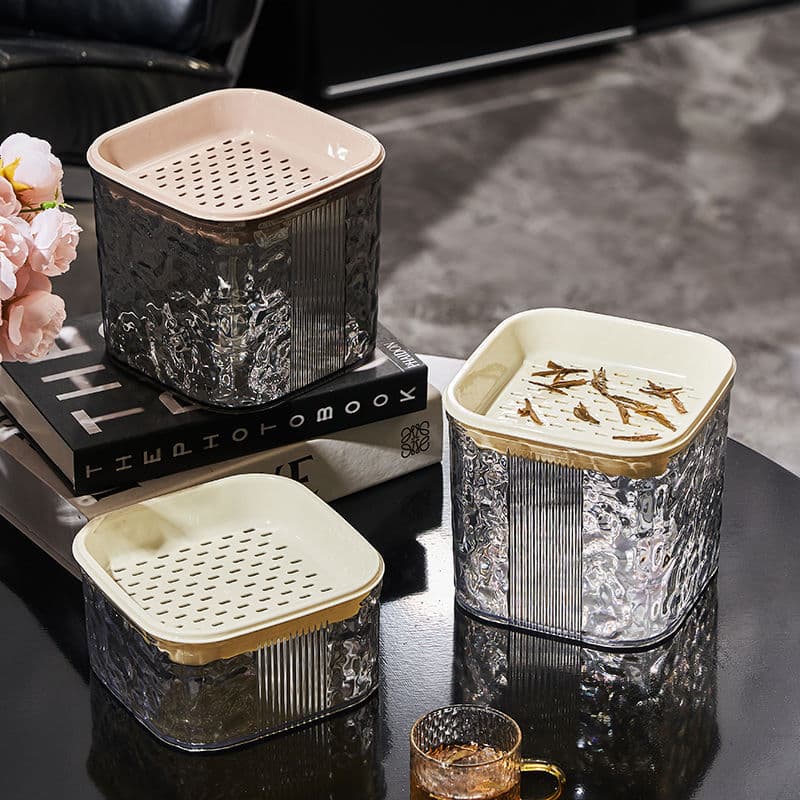 Light luxury desktop tea water bucket, small waste water bucket, tea dregs jar, tea leaf filter, tea dregs draining bucket, office trash can