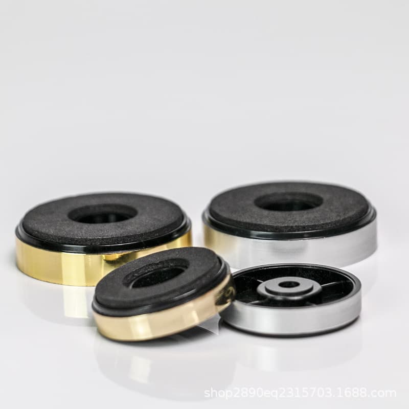 Manufacturer custom hot plating gold silver edge foot pad, computer case speaker foot, plastic machine foot