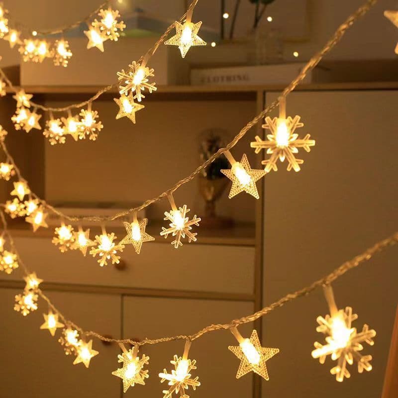 Solar String Lights Outdoor Camping Tent Atmosphere Decorative Round Ball Star Lights Garden Patio Fairy Lights Night Light
