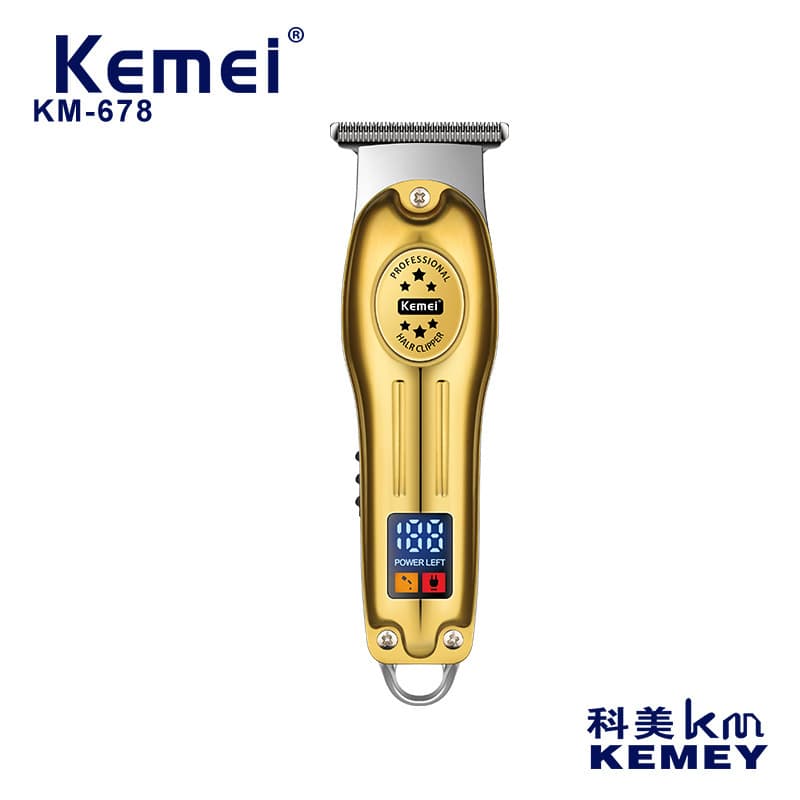 Kemei KM-678 Hair Clippers LCD Digital Display Salon Haircut Electric Trimmer Stainless Steel Blade Non-Waterproof Brush Motor