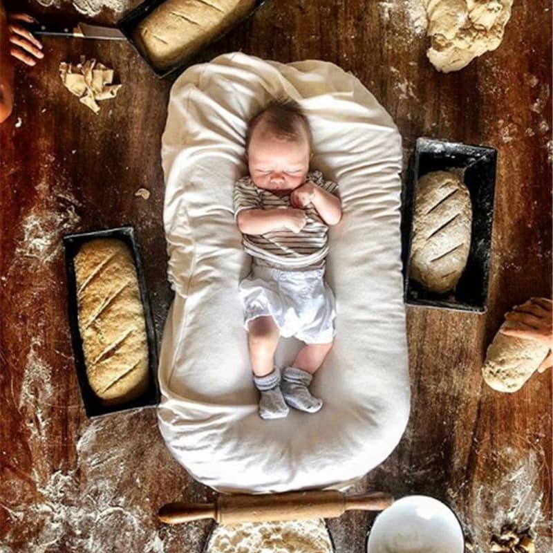 Cross-border Pure Cotton Solid Color Newborn Uterine Bionic Bed, Portable Removable Foldable Comfortable Bassinet