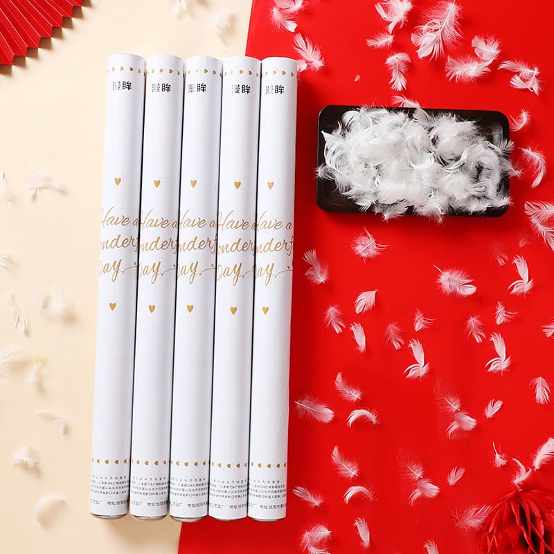 White Feather Confetti Cannon for Weddings, Starry Sky Spray Fireworks, Live Broadcast Room Confetti Cannon, Grand Opening Celebration, Petal Confetti
