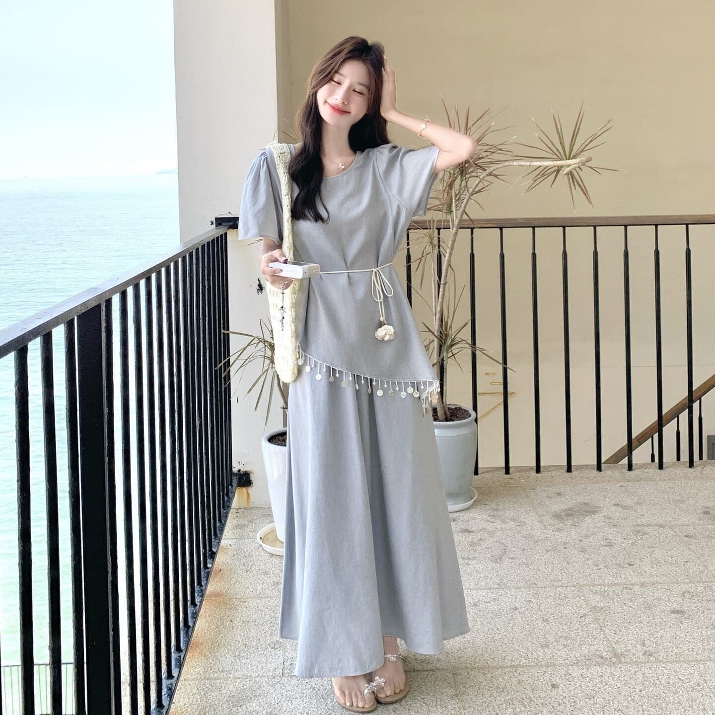 Elegant Tassel Top + Skirt Set 2C360-1593-P145-K208