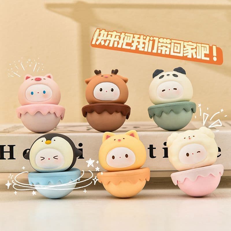 Cute Pet Roly-Poly Resin Figurine Creative Stress Relief Office Decoration Small Ornament Lovely Gift