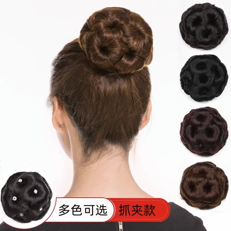 Wig styling hair bag nine flower gripper wig ring bride's ball head girl's hair ring claw clip flower bud head