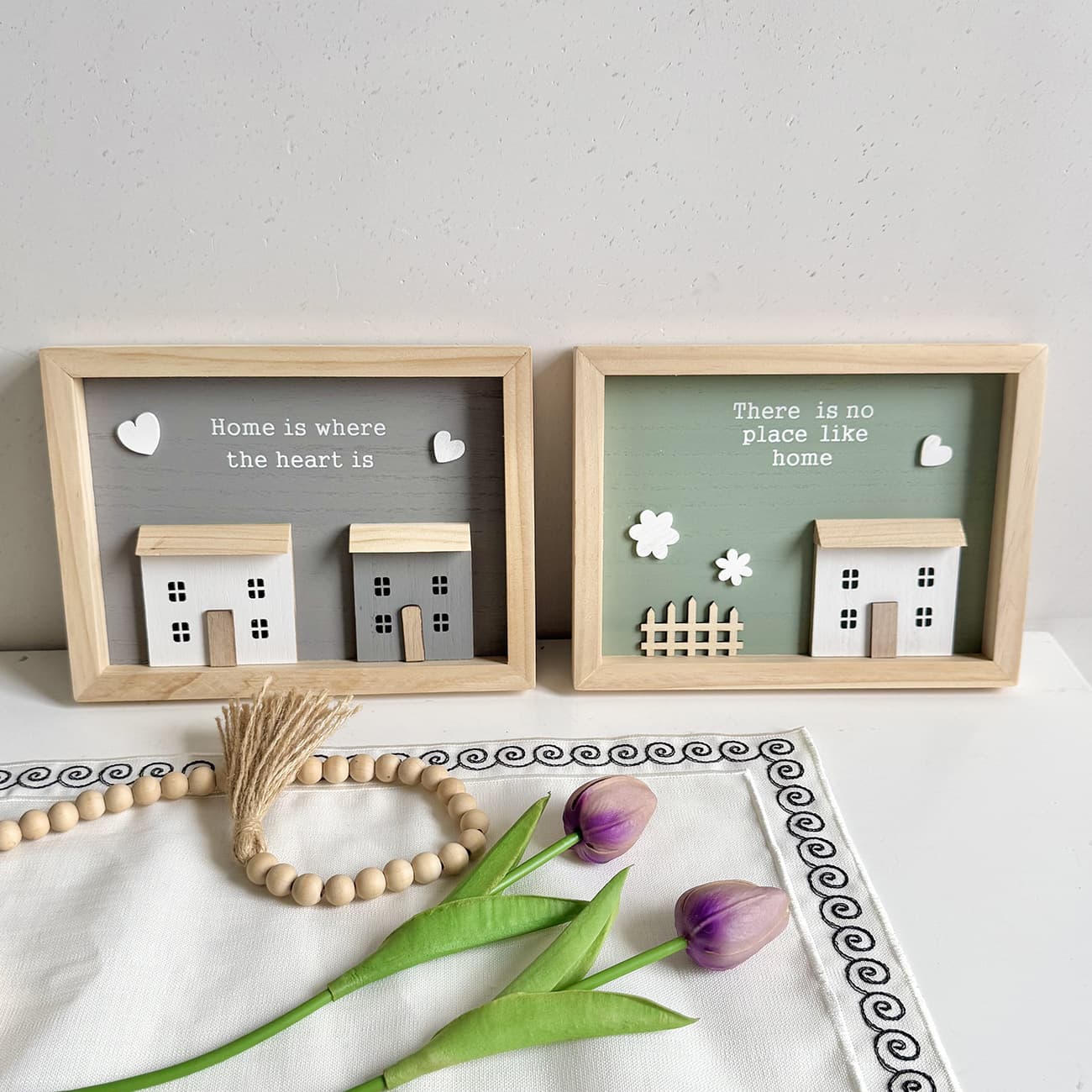 Nordic style wooden decorative picture frame creative pastoral style home wall decoration desktop ornaments children's room decoration
