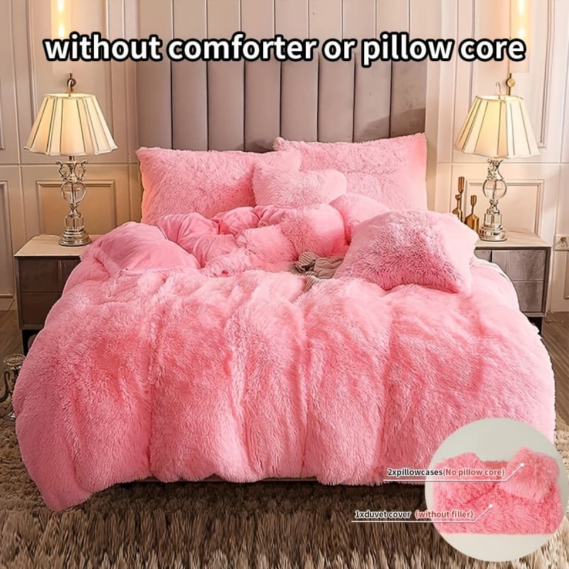 2026 New Cross-border Drop Shipping 3-Piece Set Multi-color Plush Duvet Cover Set Soft Warm Bedding