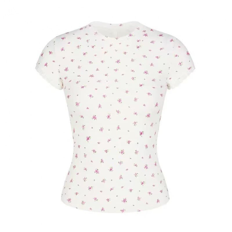New Skim*s Kardashian Style SOFT LOUNGE LACE Short Sleeve T-Shirt Print