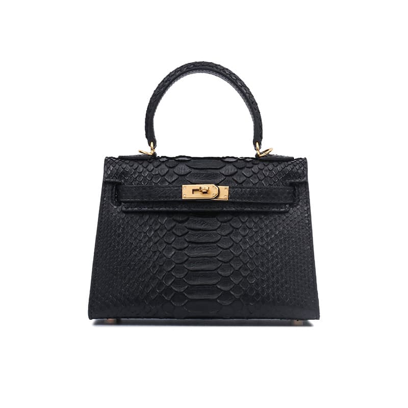 2026 New Snake-Pattern Women's Genuine Leather Handbag Fashion Trendy Kelly Bag Premium Crossbody Bag Manufacturer