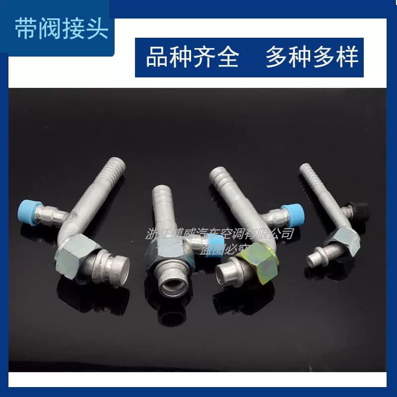Automotive AC Pipe Connector R12 Eco 134 with Valve Port and Charging Nozzle R12 with Valve Connector