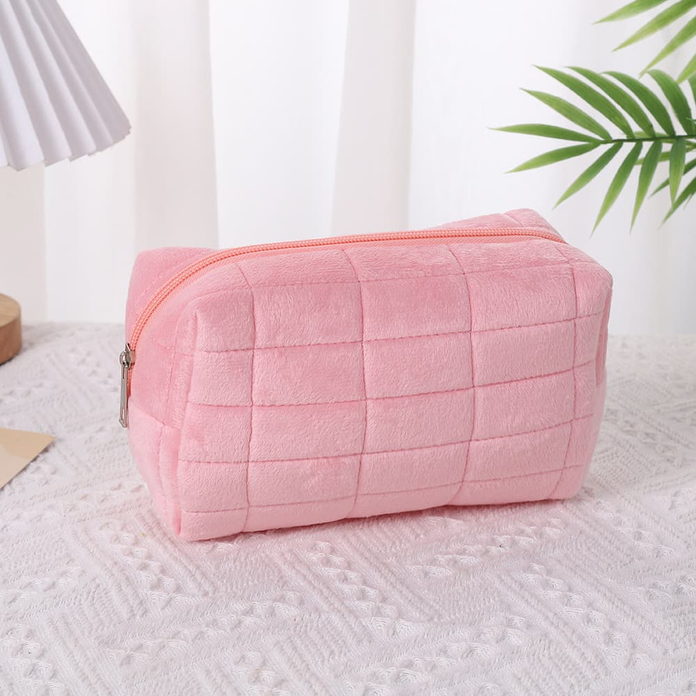 Plush Makeup Bag Large Capacity Toiletry Organizer Small Cosmetic Bag Portable Travel Makeup Storage Bag Toiletry Bag
