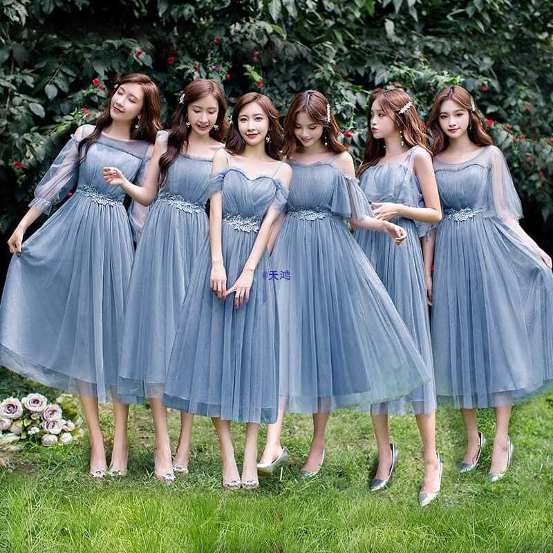 Bridesmaid Dress Medium Length 2026 New Fairy Style Sisterhood Banquet Host Graduation Performance Chorus Gown for Women