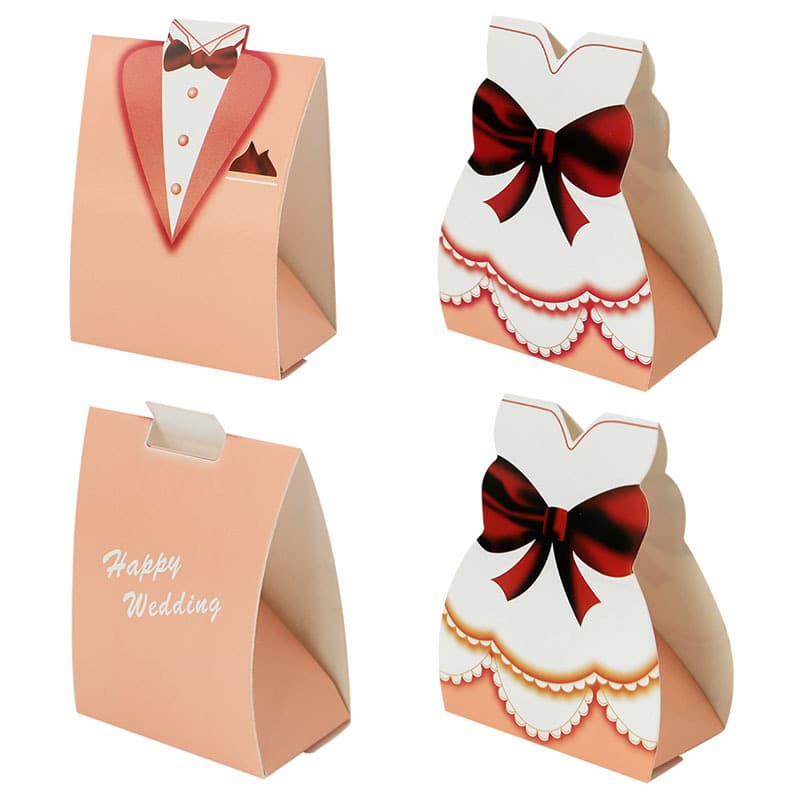 Pink Dress Favor Box for Bride and Groom Creative Personalized European Wedding Return Gift Hot Selling Factory Direct