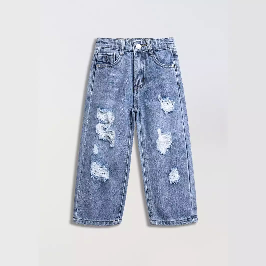 HC Kids Distressed Jeans Spring/Autumn 1-8 Years Old Boys and Girls Loose Long Pants Baby Jeans Wholesale